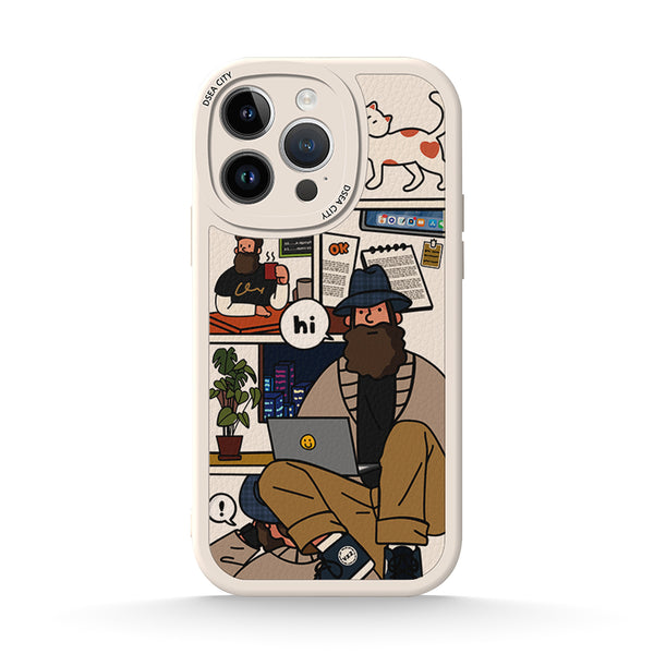 Coffee Beard - Red - iPhone Case