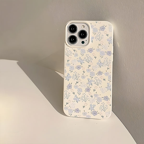 Blue And Purple Flowers - iPhone Case