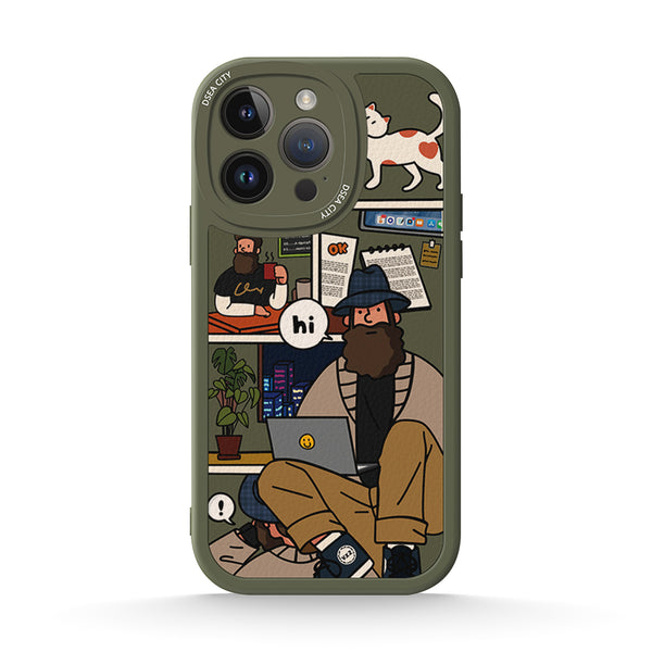 Coffee Beard - Red - iPhone Case