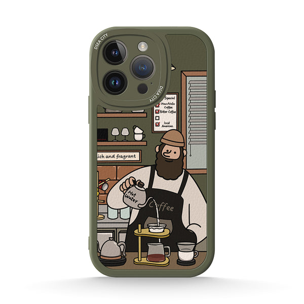 Coffee Beard - Dark Night Green - iPhone Case